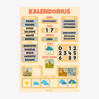 Magnetinis metų kalendorius vaikų darželiams ir ugdymo įstaigoms