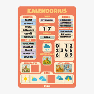 Magnetinis metų kalendorius vaikų darželiams ir ugdymo įstaigoms