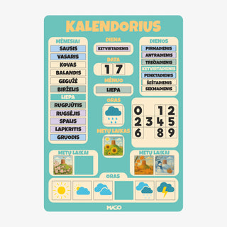 Magnetinis metų kalendorius vaikų darželiams ir ugdymo įstaigoms