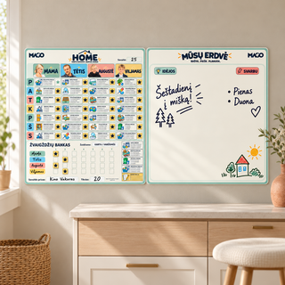 MAGO Namų komanda su papildoma rašymo lenta – Soft White